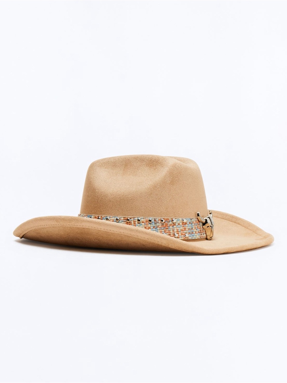 Tan Cowboy Hat with Beaded Accent Band